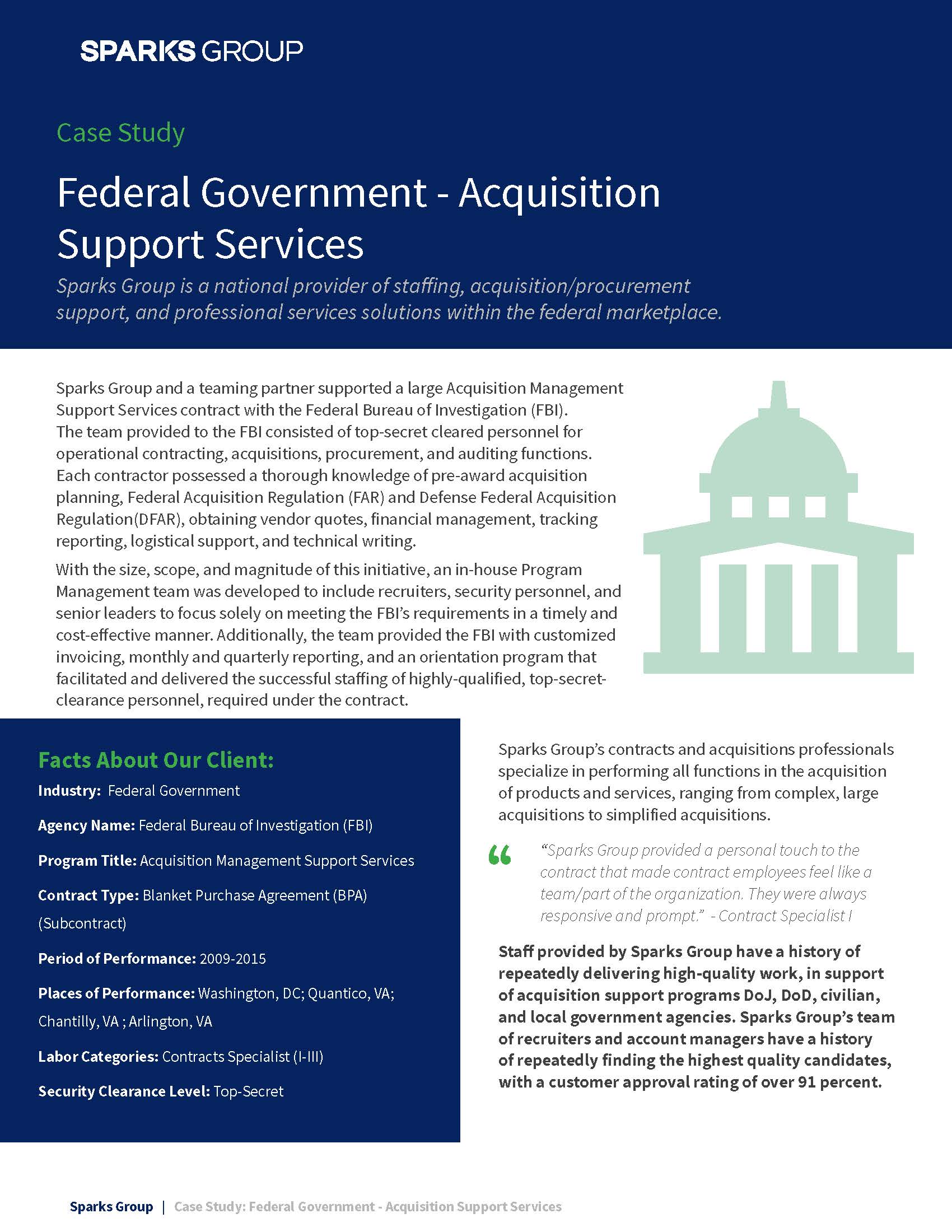 Case Study - Federal Government Acquisition Support Services